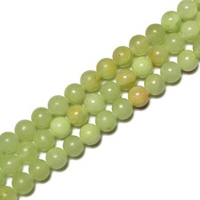 2.0mm Hole Green Flower Jade Smooth Round Beads Size 8mm 10mm 15.5'' Strand