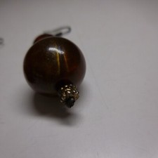 Boucles D'oreilles Vintage Dorées Avec Résine Ambrée - Clips, Occasion, Référence 1557