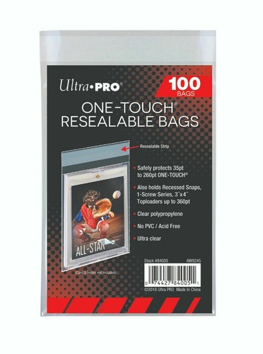 5 x 100 Ultra Pro ONE TOUCH ZAMYKANE TORBY pasują do magnetycznej/toploader tulei kart - Zdjęcie 2 z 2