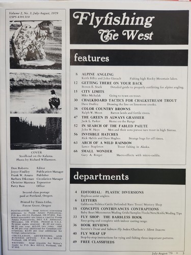 Flyfishing The West Magazine August 1979 Tundra Trophy Trout FREE SHIPPING!!! - Picture 2 of 3