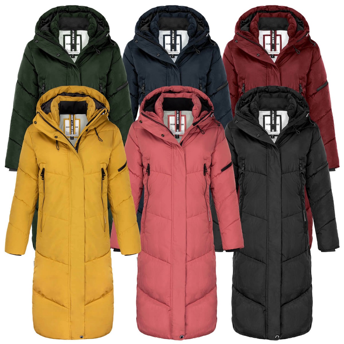 Hooded Wollmantel Mit Kapuze Rot Khujo Winterjacke Rot Khujo Damen