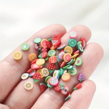 Dollhouse Miniature Fruit Slices 1/12 Scale Polymer Clay Wafers Realistic Pieces