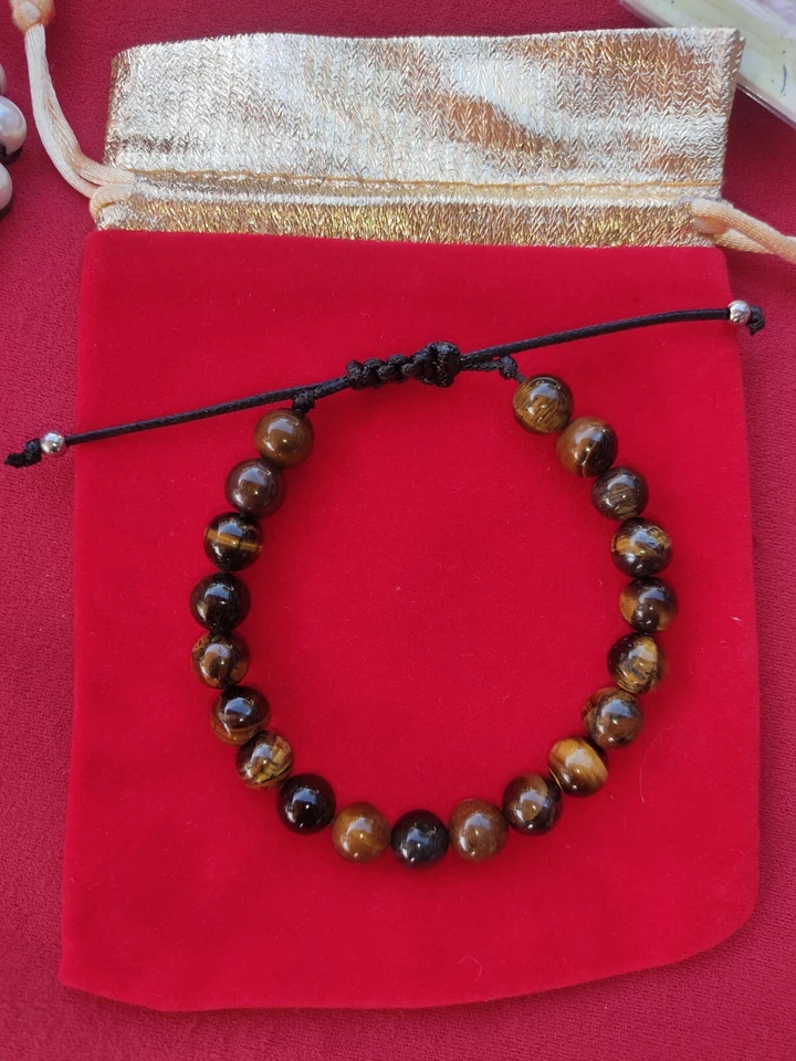 Bracciale In Occhio Di Tigre Regolabile - Immagine 2 di 4