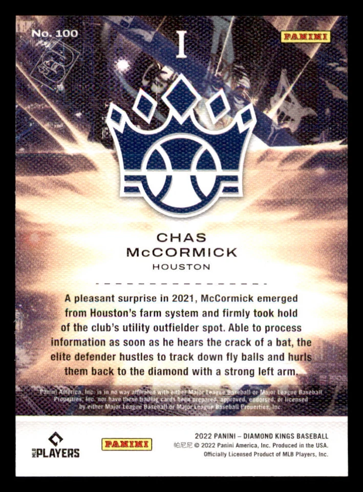 2022 Diamond Kings #100 Chas McCormick RC - Image 2 of 2