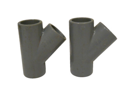  Lot of (2) Unused Durapipe 32mm ABS 45° Equal Tee Fittings, 729250108, 291501