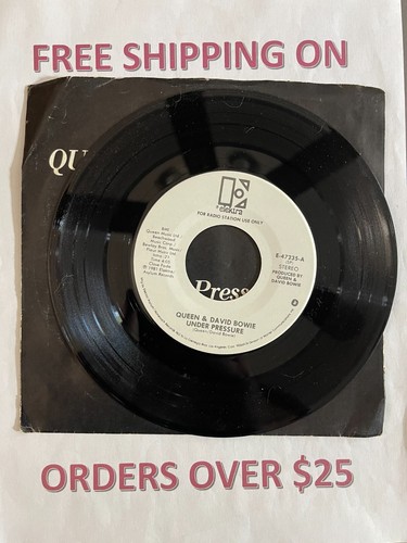 45 RECORD PROMO QUEEN & DAVID BOWIE UNDER PRESSURE MONO/STEREO WLP - Picture 2 of 2