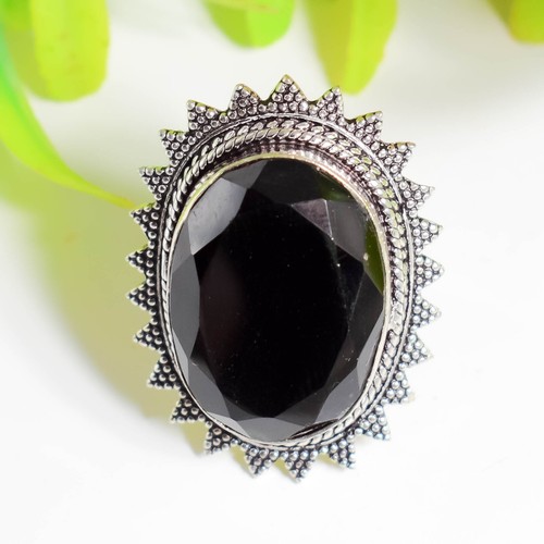 925 Sterling Silver Black Spinel Gemstone Handmade Unisex Jewelry All Size - Picture 4 of 4