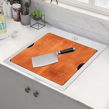 Kitchen Sink Stainless Steel Flushmount Sink Workstation Sink w/ Cutting Board