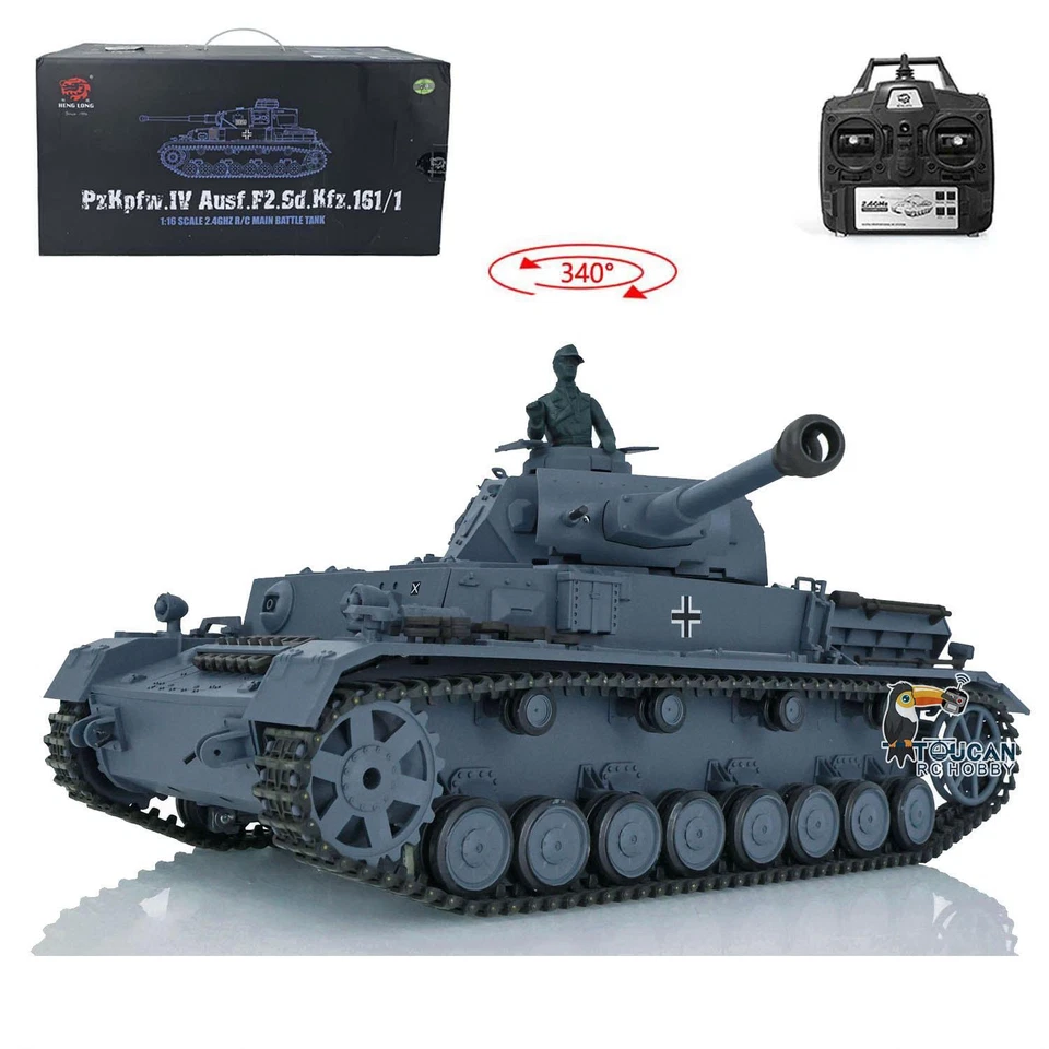 Henglong 1/16 7.0 Plastic German Panzer IV F2 RTR BB IR RC Tank 3859 Sound Smog - Image 4 of 4