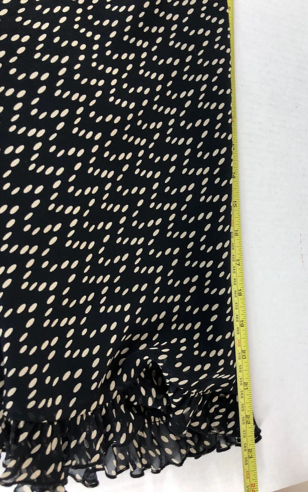 Falda Inc. 100 % seda negra/beige punto volantes. Cremallera lateral talla 8 Foto 4 de 4