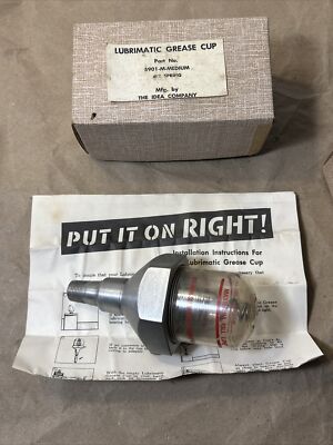 LUBRIMATIC GREASE CUP 5901-M-MEDIUM #2 SPRING MFG. BY THE IDEA COMPANY NEW