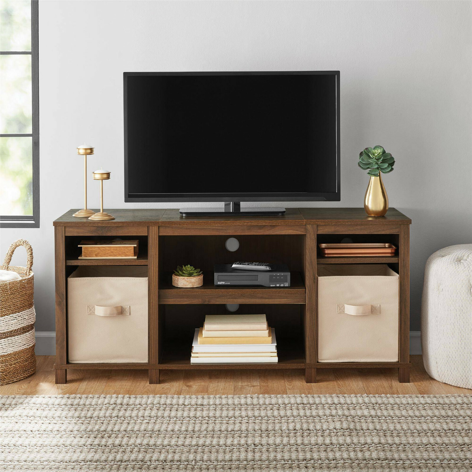 Details About Tv Stand Entertainment Center Furniture A Storage Shelf Modern Home Table