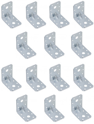 20x Winkelverbinder Bauwinkel mit Rippe Winkel Metall Montagewinkel Verbinder