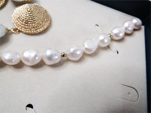 Stauer Freshwater Baroque Pearls Set Italian 18K GP & Sterling Silver MRSP $995 - Picture 5 of 9