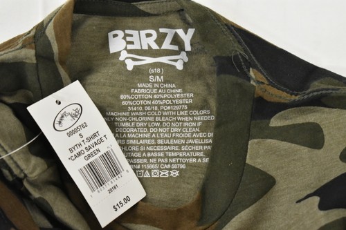 Berzy Youth Boys Savage Camo Camouflage Tee Shirt NWT S/M - Picture 5 of 6