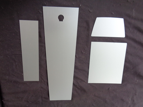1966 1967 Chevy Center Console Brushed Aluminum Inserts AUTOMATIC-GAUGE DELETE - Picture 3 of 3
