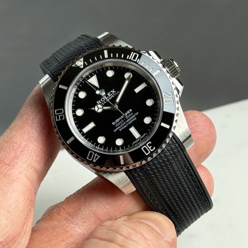 20mm Hybrydowy gumowy pasek do zegarka premium z ceraty żaglowej wykonany dla Rolex Submariner - Zdjęcie 7 z 10