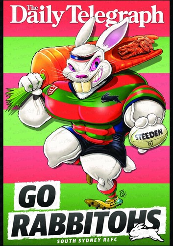 Framed SOUTH SYDNEY RABBITOHS NRL Poster - 62cm x 44.5cm x 3cm - Picture 2 of 3