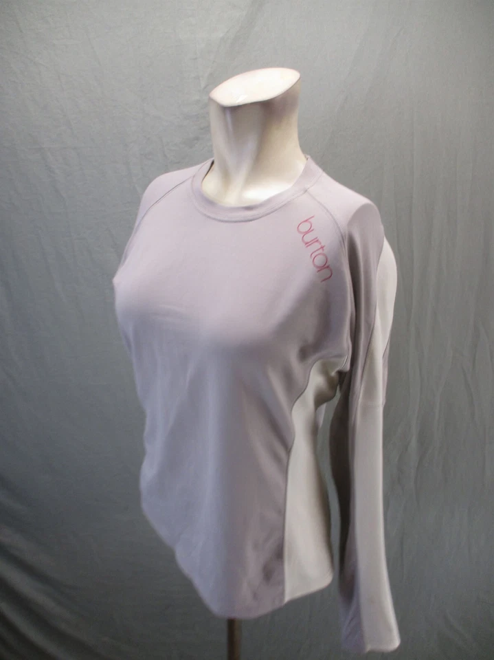 Top deportivo ajustado manga larga cuello redondo elástico gris talla M de Burton para mujer 749 Foto 3 de 4