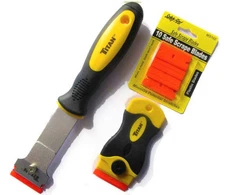Titan Scraper Combo Set with 10 Double Edged Plastic Blades 