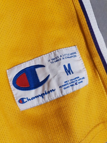 VTG LA Lakers Kobe Bryant Jersey Mens Medium Champion Yellow 24 Champions Finals - Picture 6 of 8