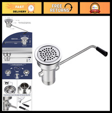 Commercial Sink Drain 3.5" Twist Lever Handle, Waste Valve, No Overflow, Leakpro