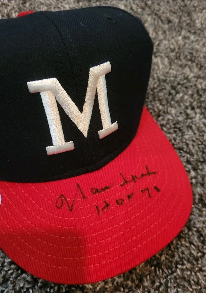Warren Spahn Autographed Milwaukee Braves Hat COA MLB with Display Case RARE HOF - Image 2 of 4