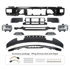 Front Bumper Cover Kit For 2024-2026 Ford F-150 Black W/sensor Hole W/fog Light