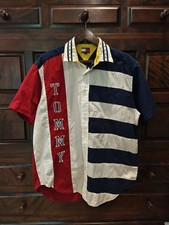 Vintage 90s Tommy Hilfiger embroidered color Flag shirt L