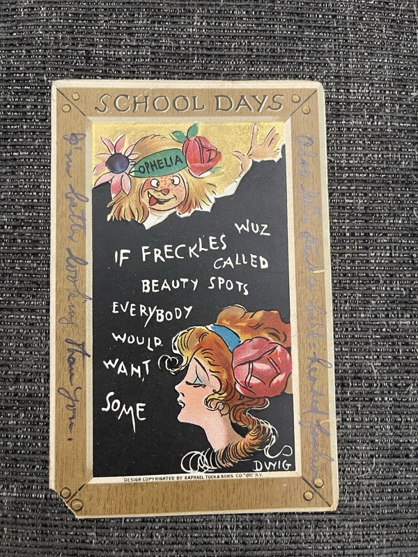 Embossed Tuck Postcard #170 •School Days-If Freckles Was Beauty Spots c1910