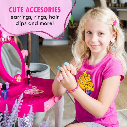 Toddler Vanity Set Play for Girls Vanity Playset with Mirror and Makeup Table... - Picture 3 of 7