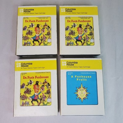 Dr Funs Funhouse Vol 1-6 : 8-Track Stereo Cartridge Tapes 1976 (Lot of 4) UNTEST