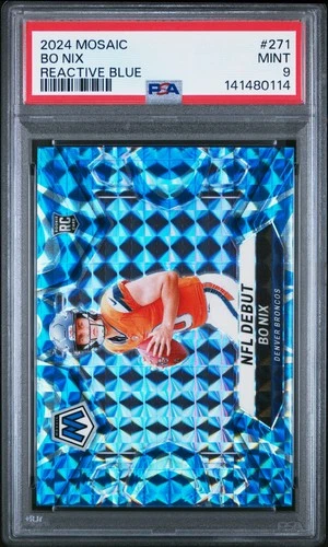 2024 PANINI MOSAIC REACTIVE BLUE #271 BO NIX ROOKIE RC PSA 9