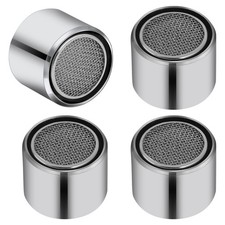 4 Pcs Bathroom Sink Filter Kitchen Faucet Aerator with Brass Shell Silver