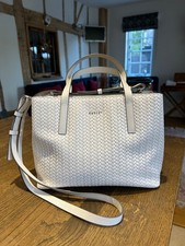Radley Dukes Place weave twin handled  ziptop multiway chalk  bag RRP £239.