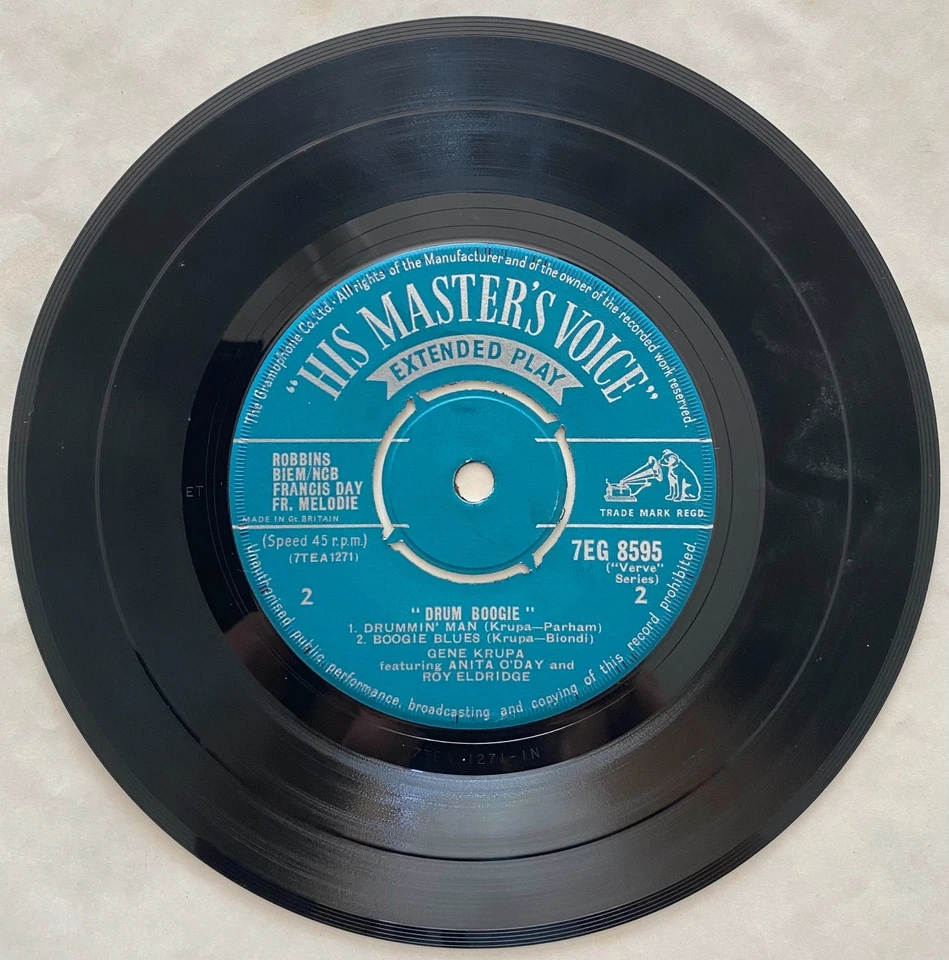 Gene Krupa Featuring Anita O'Day & Roy Eldridge – Drum Boogie 7inch Vinyl Record - Image 3 of 4