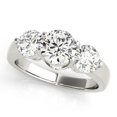 Lab Grown Runder Diamant Trilogie Verlobungsring Platin 0,50Ct bis 2,00Ct DE/VS
