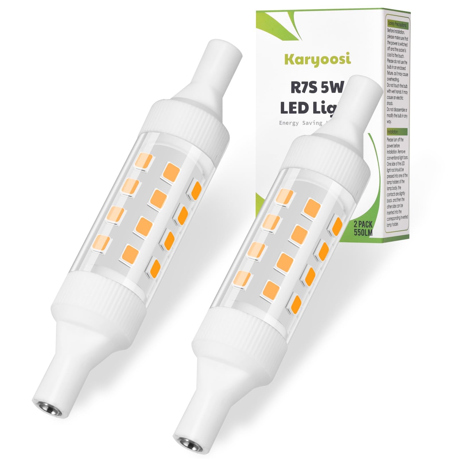 Ampoule LED R7S 78mm 5W pour projecteur extérieur Blanc Chaud