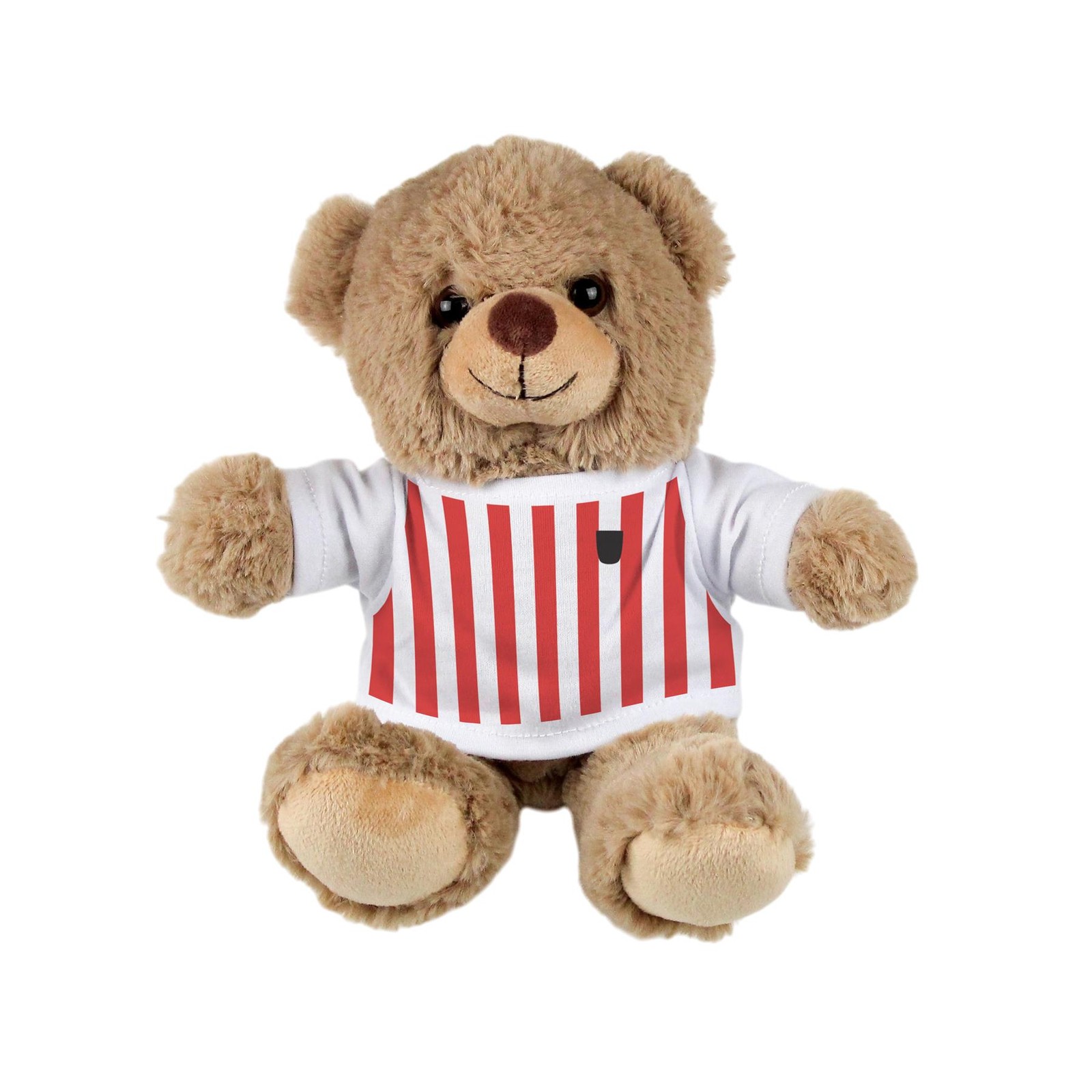 Football Teddy Bear - Light Brown Stuffed Bear Gift with Black & White T-Shirt