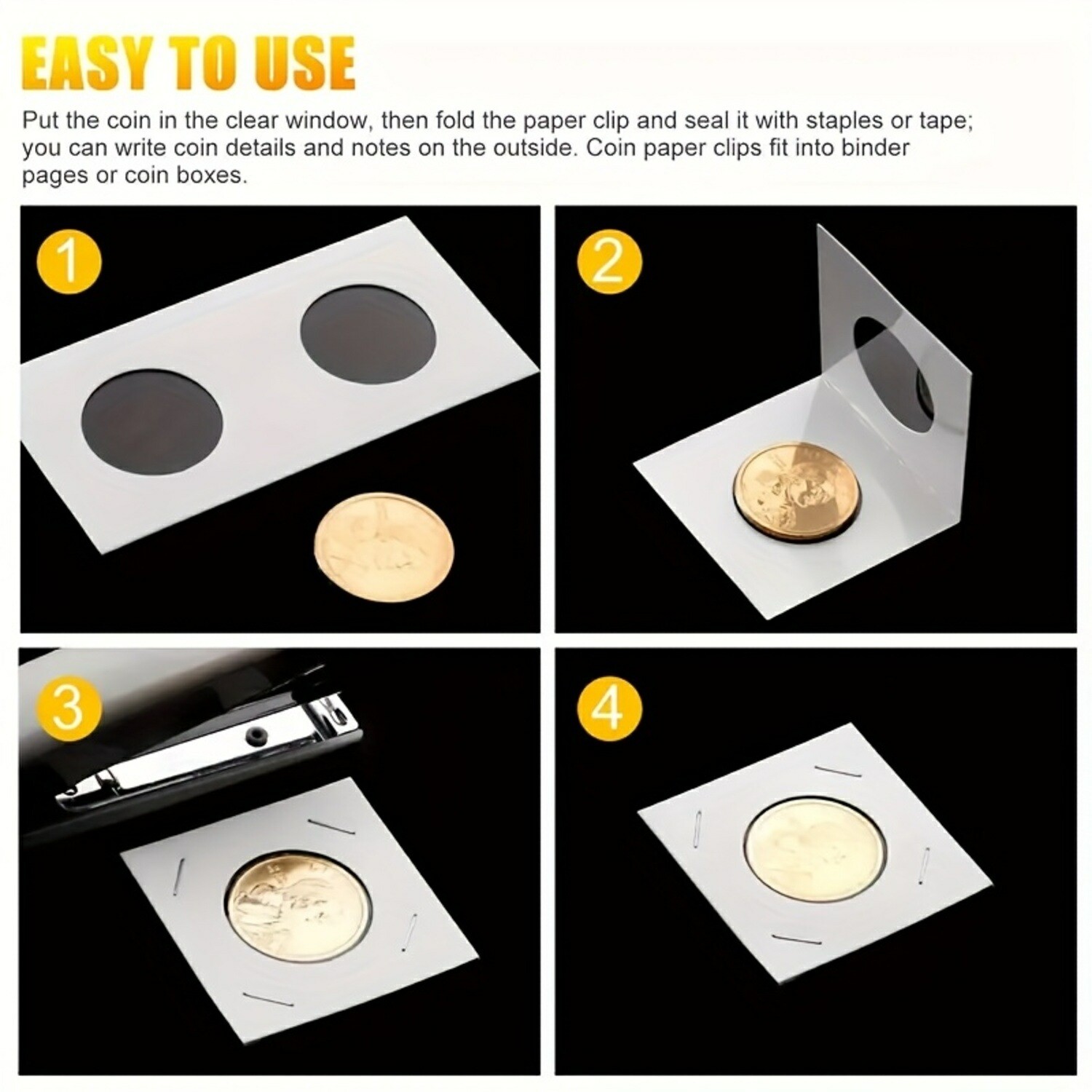 как выглядит 2x2 Cardboard Mylar Coin Holders 250 Pcs - Ideal for Detailed Coin Cataloging фото