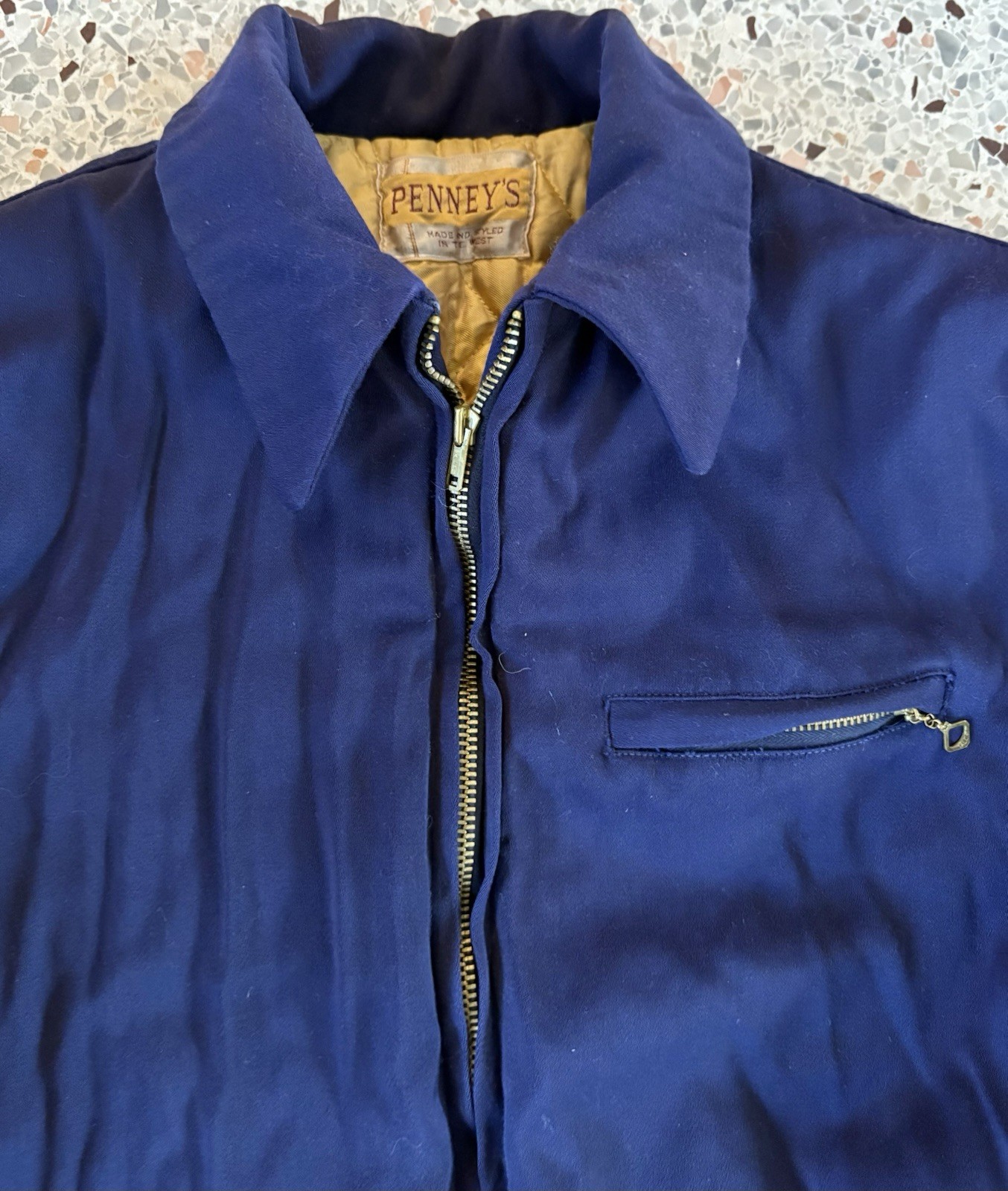 True Works Jacket 1950s True Vintage Penney's Blue Ricky Work Jacket Ni… - Gem