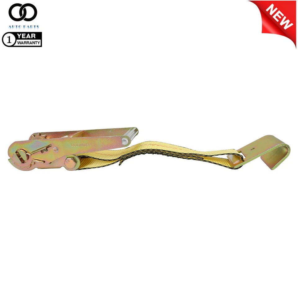 Paquete de 4 correas de amarre de rueda de 2" × 120" con ganchos planos de alta resistencia para remolques Foto 4 de 4