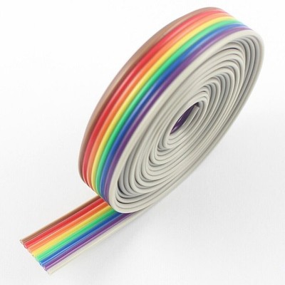 2M Meter 1.27mm Pitch 8 Pin 8 Wire Conductor   Color IDC   Ribbon Cable *lm