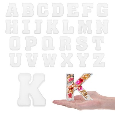26pcs Large Letter Resin Molding 4'' A-Z Capital English Alphabet Silicone Mould