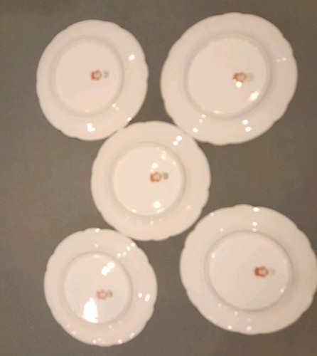 Antique Set Of 5 Mermod Jaccard Cherub Angels Floral Gold Porcelain Plates 8" - Picture 7 of 10