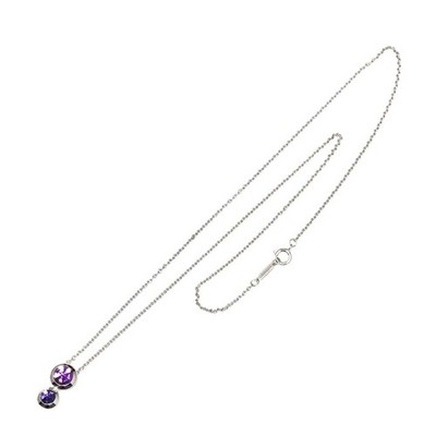 TIFFANY Co. Amethyst Iolite Necklace 18K White Gold 750 90317822
