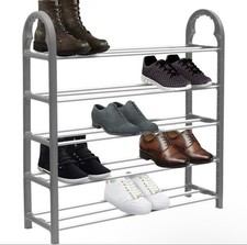 Multi-Layer Shoe Rack, 5 Tier Grey, Space-Saving, All Purpose Storage Shelf
