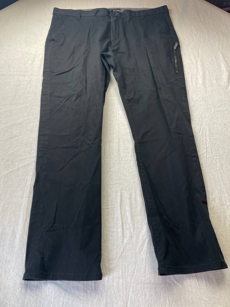 Sean John Mens Black Flat Front Pockets Straight Leg Dress Pants Size 42 Golf