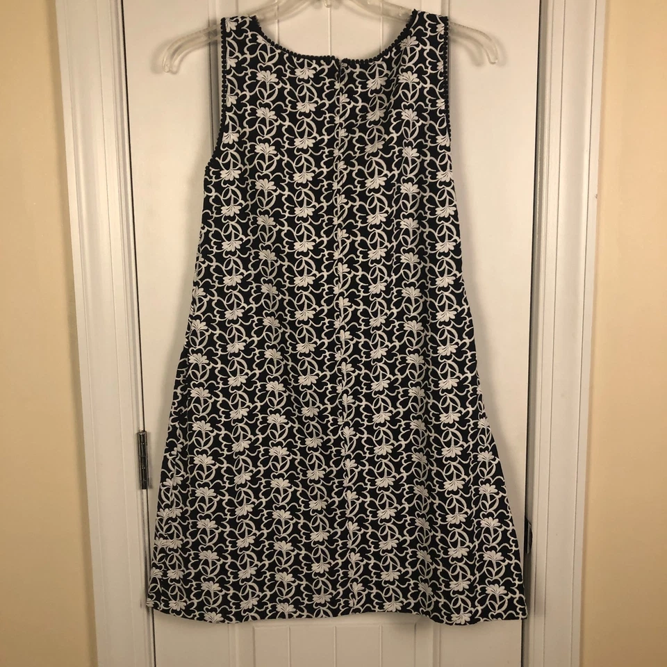 Ann Taylor женщин Shift платье вышитый без рукавов размер 8 коттедж ретро 60-х - Изображение 2 из 4