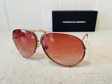 PORSCHE DESIGN P8478 Iconic Gold Frame w 69mm Oversized Rose Lens Aviator 540